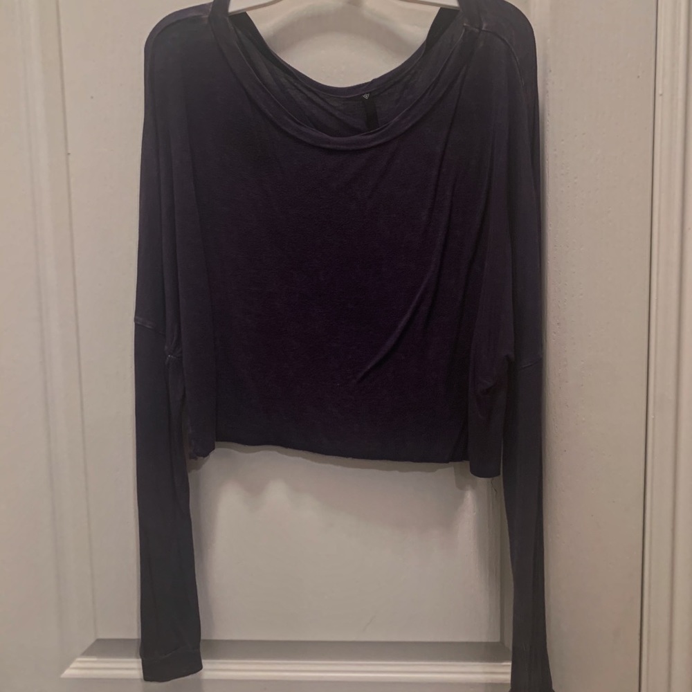 Purple Long Sleeve Crop Top
